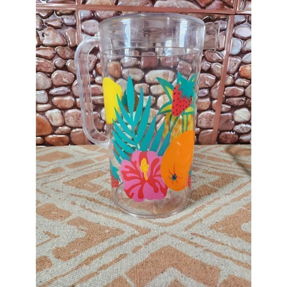 Vintage Acrylic Fruit  Pitcher and Serving Tray,